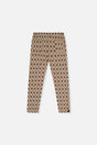 Treggings Beige Bow Tie Print-0