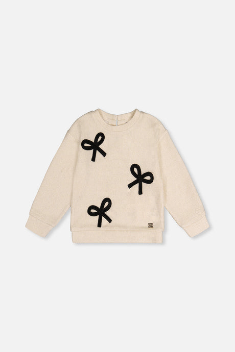 Sweatshirt With Bows Beige And Black-0