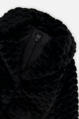 Deux par Deux girls' black faux fur long coat, additional view
