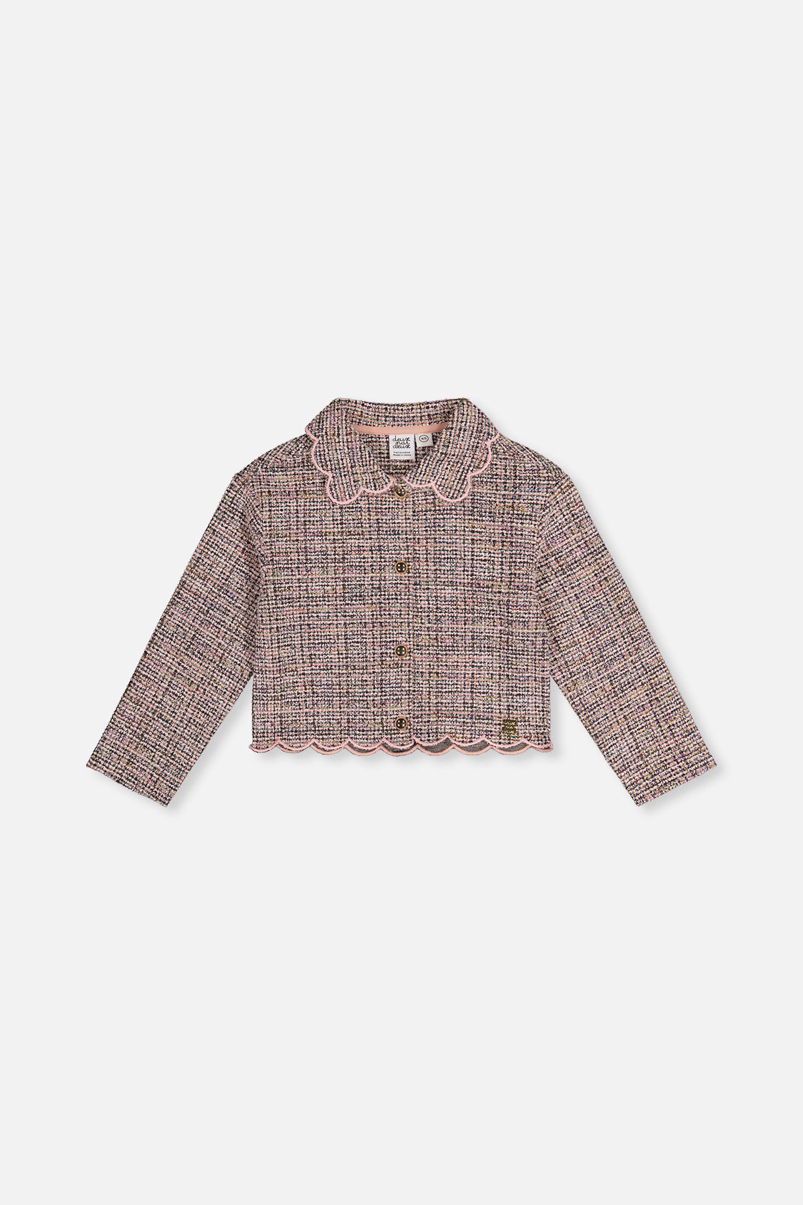 Short Jacket Pink And Black Knit-0