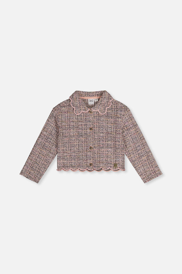 Short Jacket Pink And Black Knit-0
