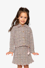 Short Jacket Pink And Black Knit-1