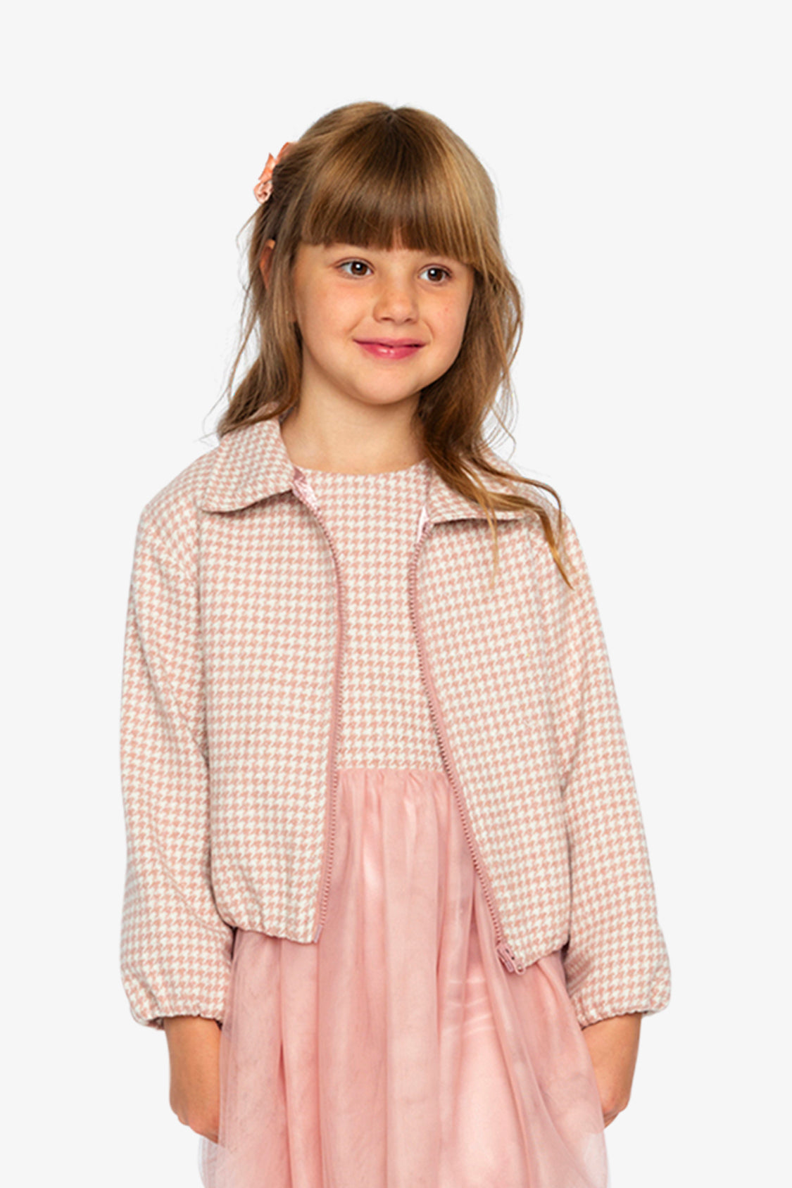 Bomber Jacket Pink Houndstooth-2