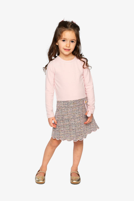Bi-Material Dress Pink And Black Knit-1