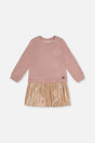 Bi-Material Dress Dusty Pink-0