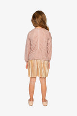 Bi-Material Dress Dusty Pink-3