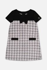 Sleeveless Knitwear A-Line Dress Black And White-0
