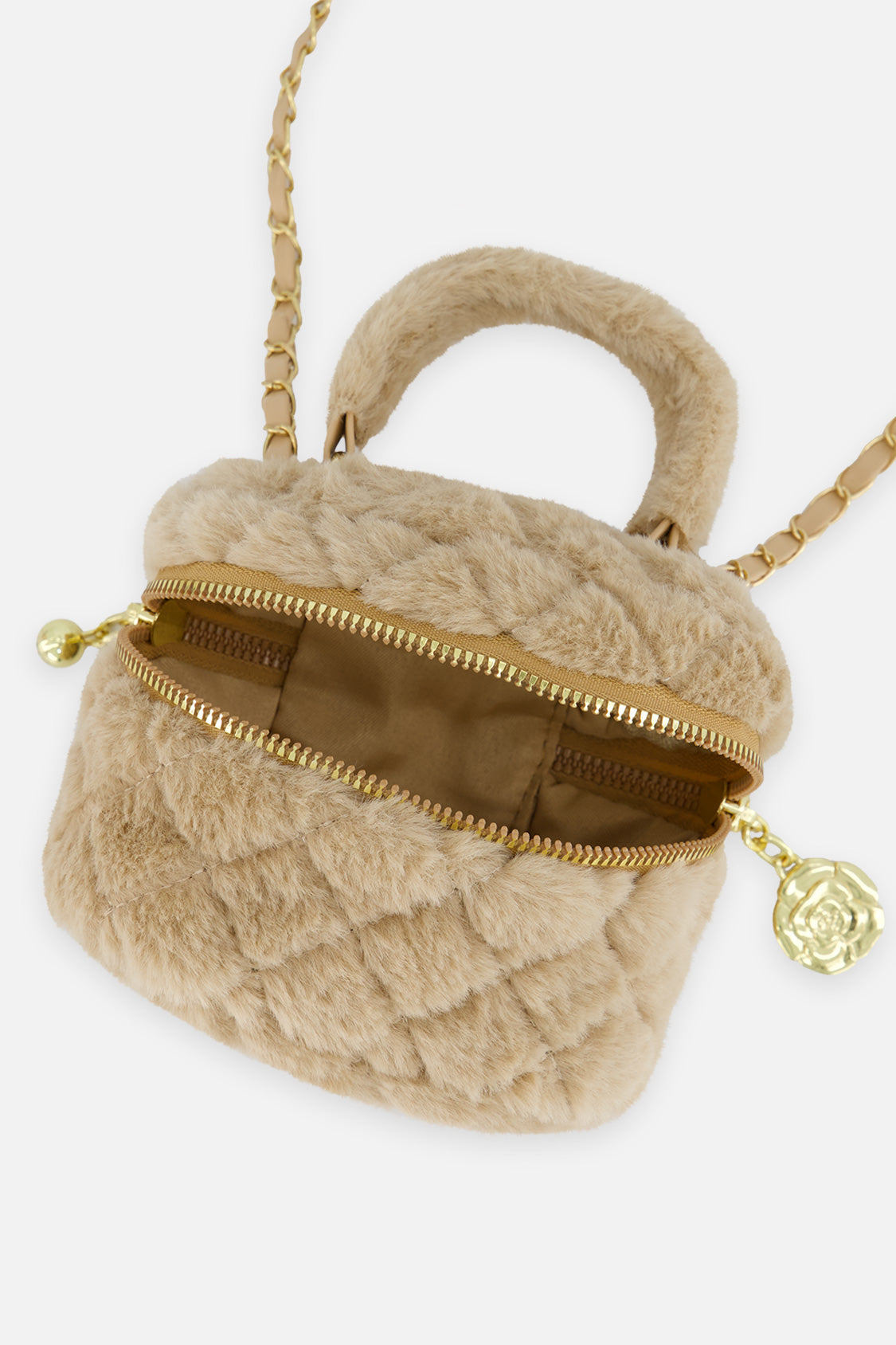 Faux Fur Small Bag Beige-3