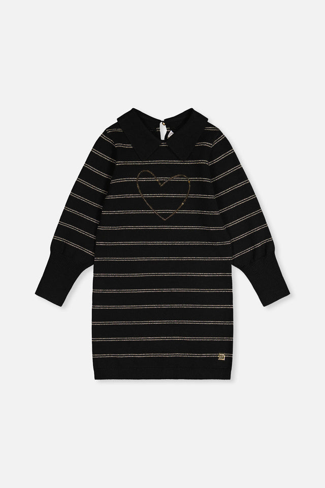 Knitted Dress Black And Gold-0