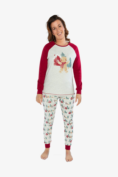 Women Two Piece Christmas Pajama Set Holiday Print-4