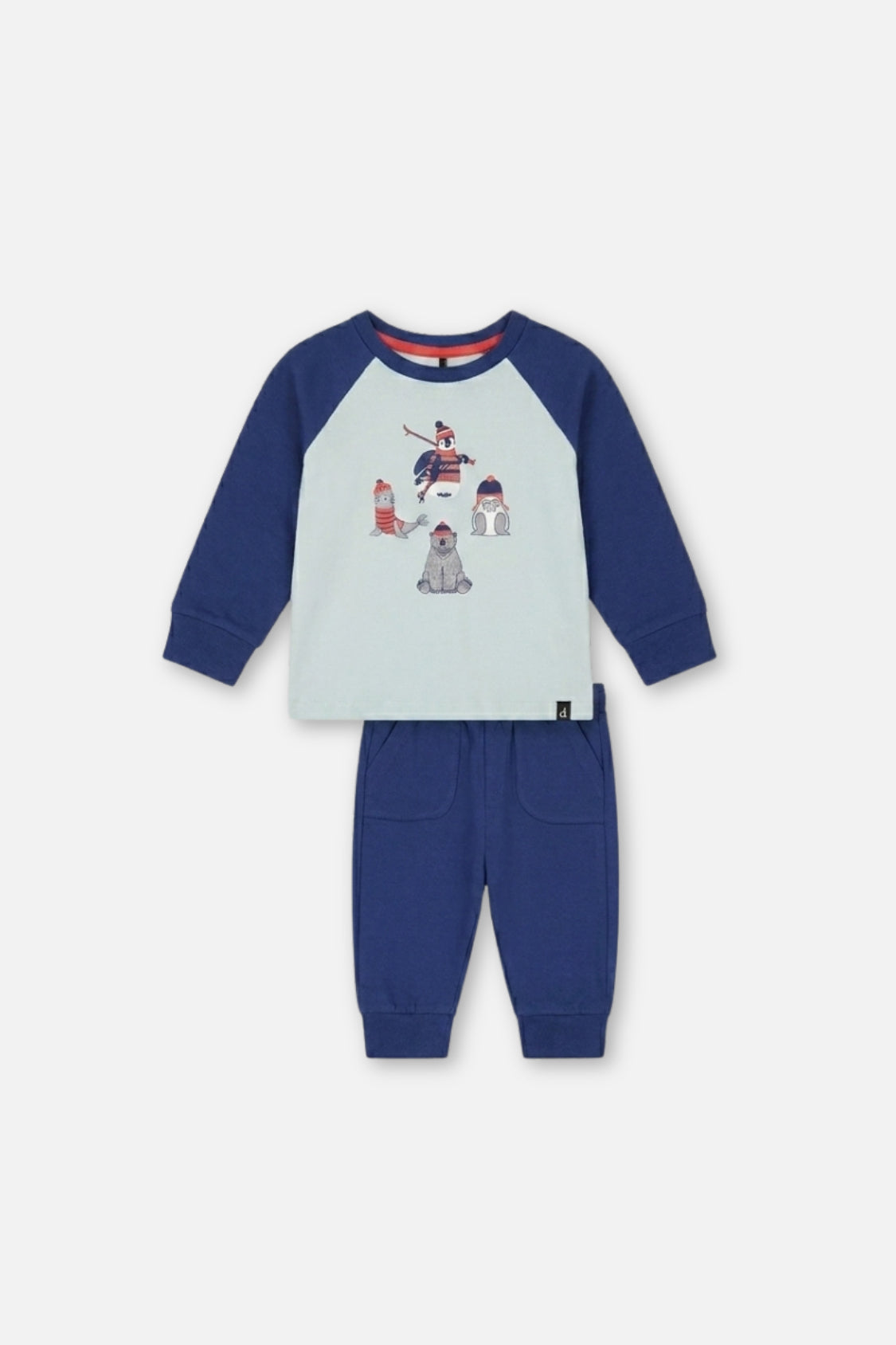 Baby Organic Cotton T-Shirt & Pant Set Very Pale Turquoise-0