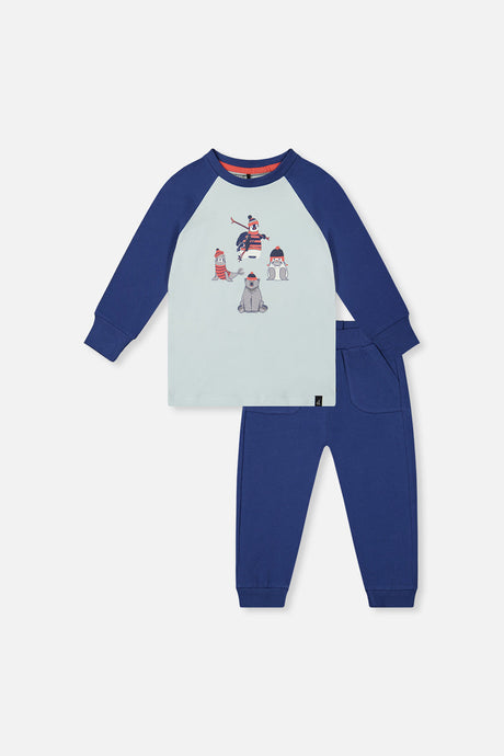 Organic Cotton T-Shirt & Pant Set Very Pale Turquoise-0