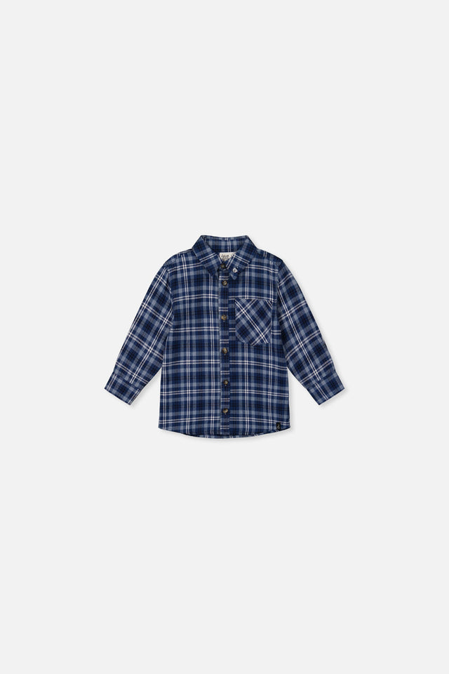 Baby Plaid Shirt Blue And White-0