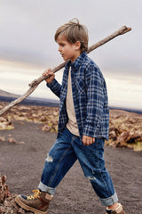 Plaid Shirt Blue And White-1