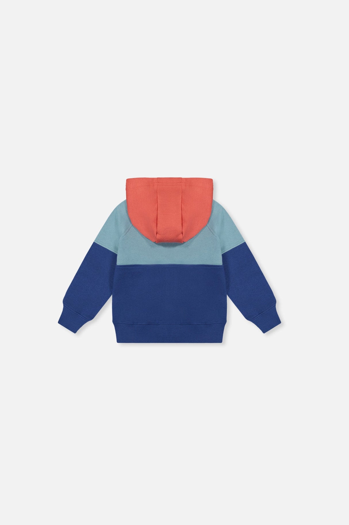 Baby Full Zip Hooded Fleece Jacket Blue, Turquoise And Orange-1