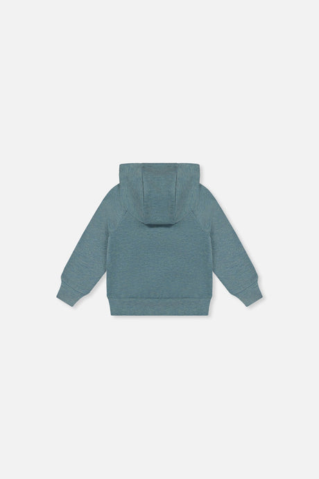 Baby Hoodie With Screenprint Pale Turquoise-1