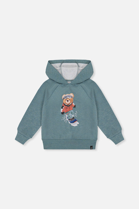 Hoodie With Screenprint Pale Turquoise-0