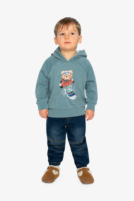 Hoodie With Screenprint Pale Turquoise-4