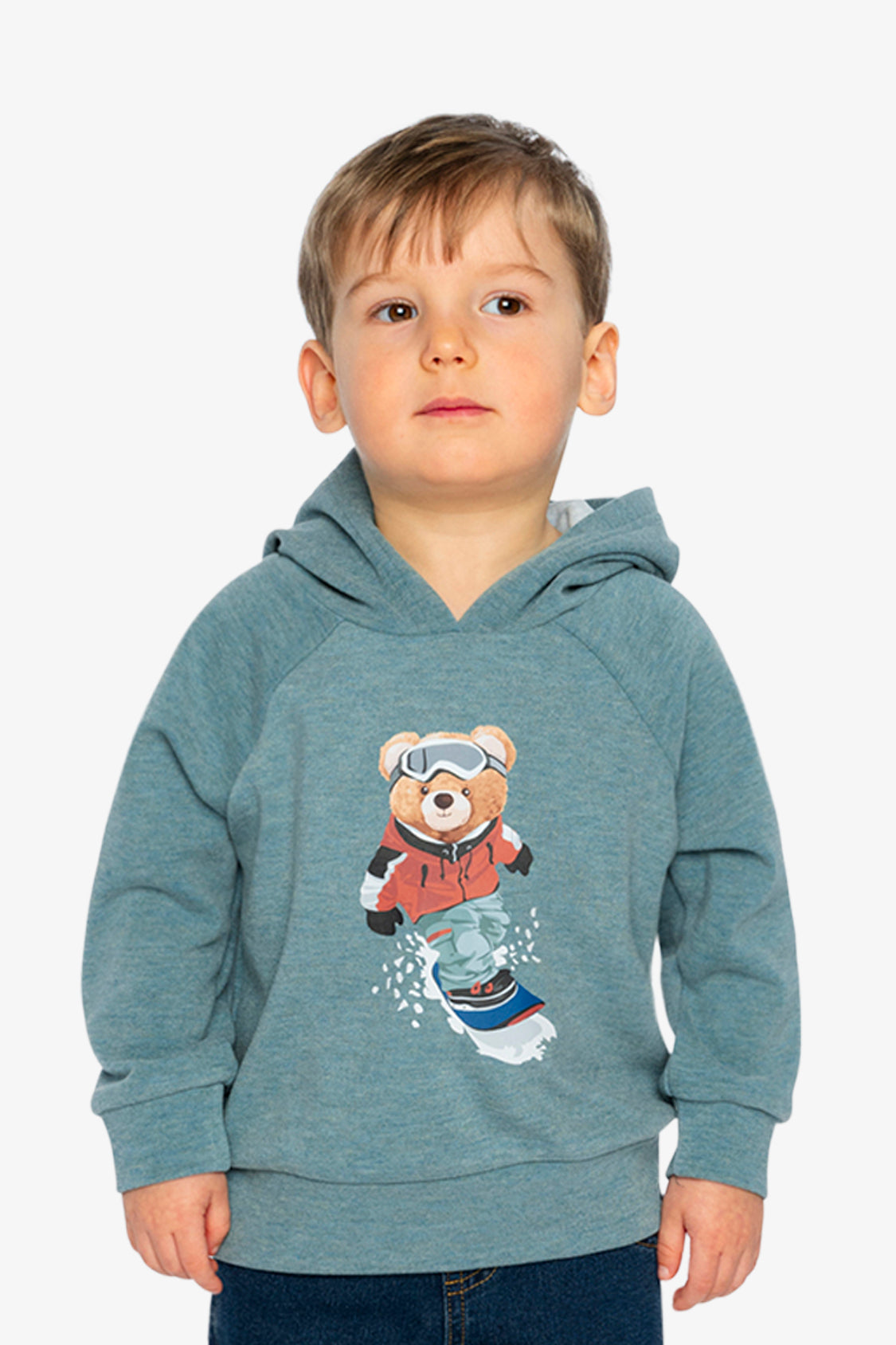 Hoodie With Screenprint Pale Turquoise-1