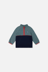 Baby Zip Mock Neck Top Pale Turquoise-0
