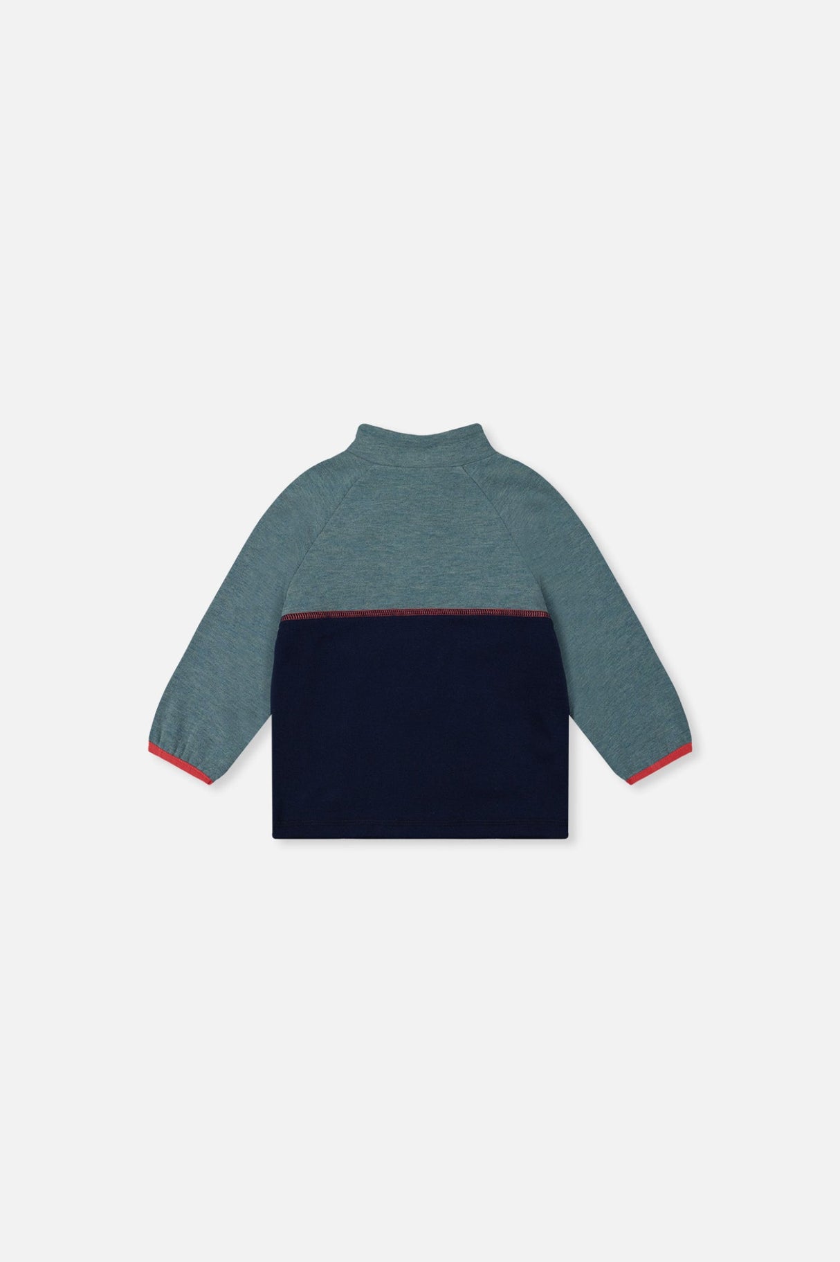 Baby Zip Mock Neck Top Pale Turquoise-1