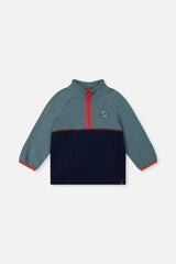 Zip Mock Neck Top Pale Turquoise-0