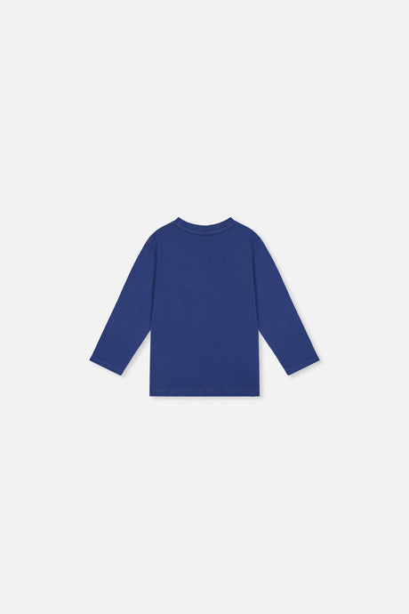 Baby Long Sleeve Organic Cotton T-Shirt Blue-2