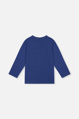 Deux par Deux blue penguin long-sleeve organic cotton t-shirt, product photo 2