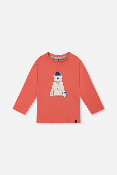 Long Sleeve Organic Cotton T-Shirt Rose Orange-0