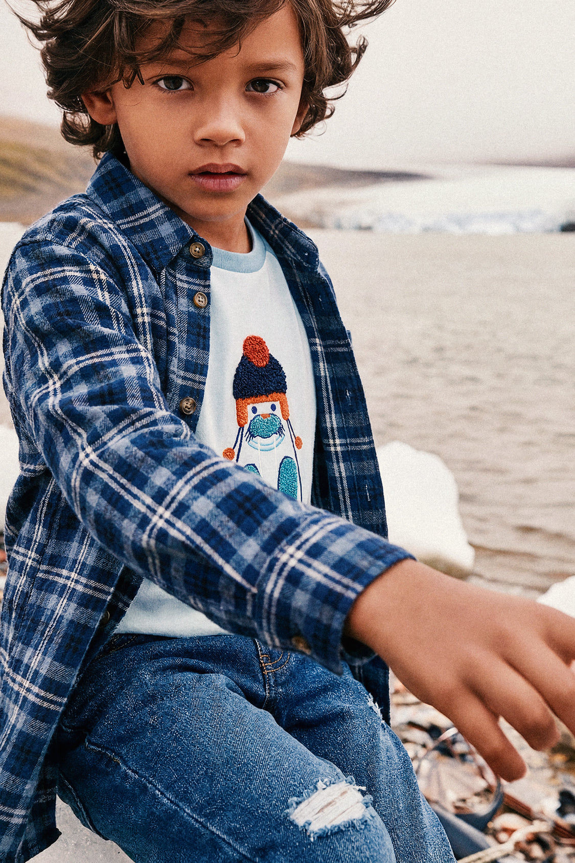 Deux par Deux Long Sleeve Raglan Organic Cotton T-Shirt Very Pale Turquoise