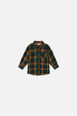 Baby Plaid Shirt Orange, Blue And Green-0
