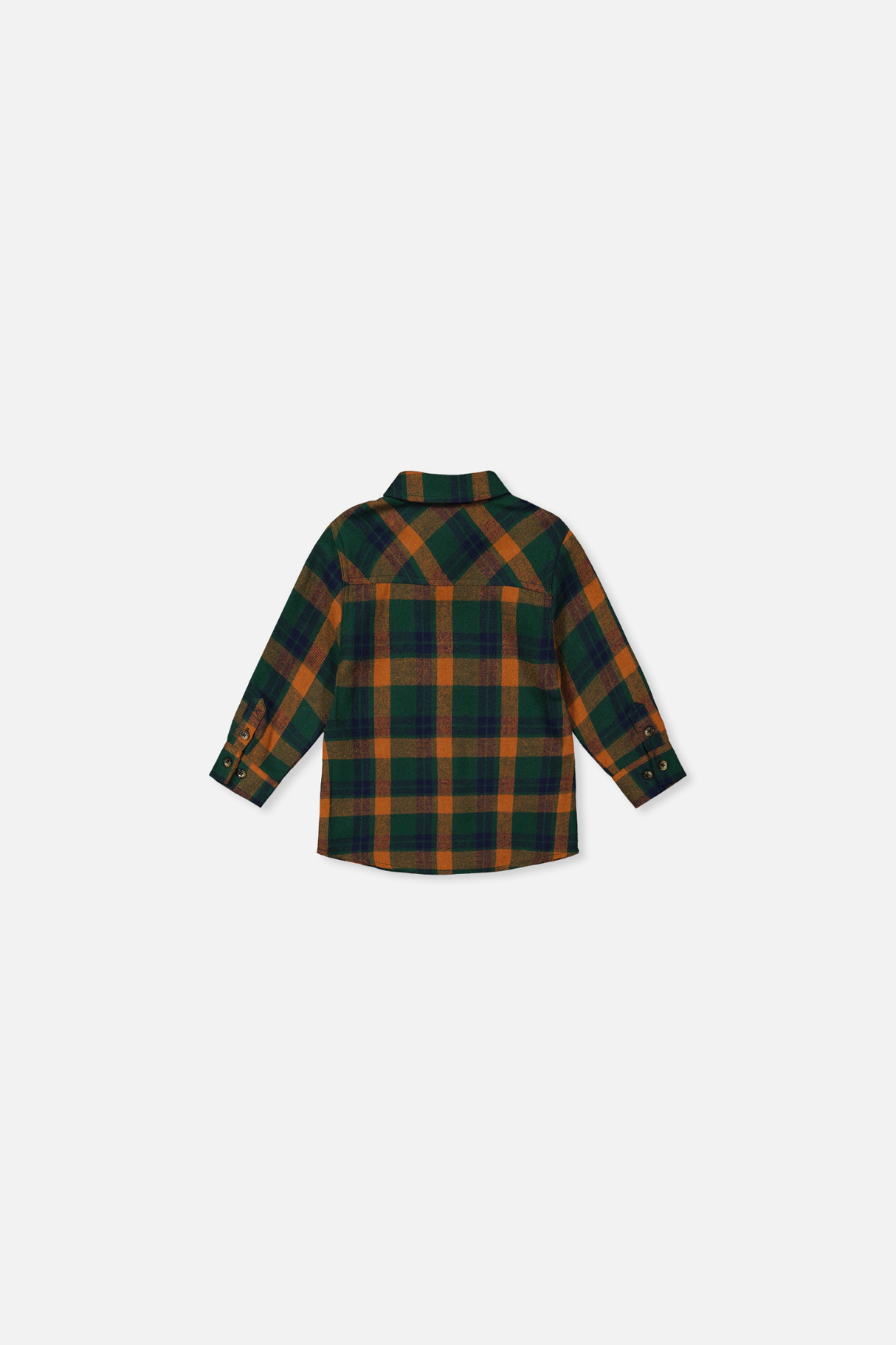 Baby Plaid Shirt Orange, Blue And Green-3