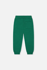 Deux par Deux green fleece sweatpants, back view