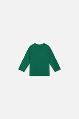 Baby Long Sleeve Organic Cotton T-Shirt Green-2