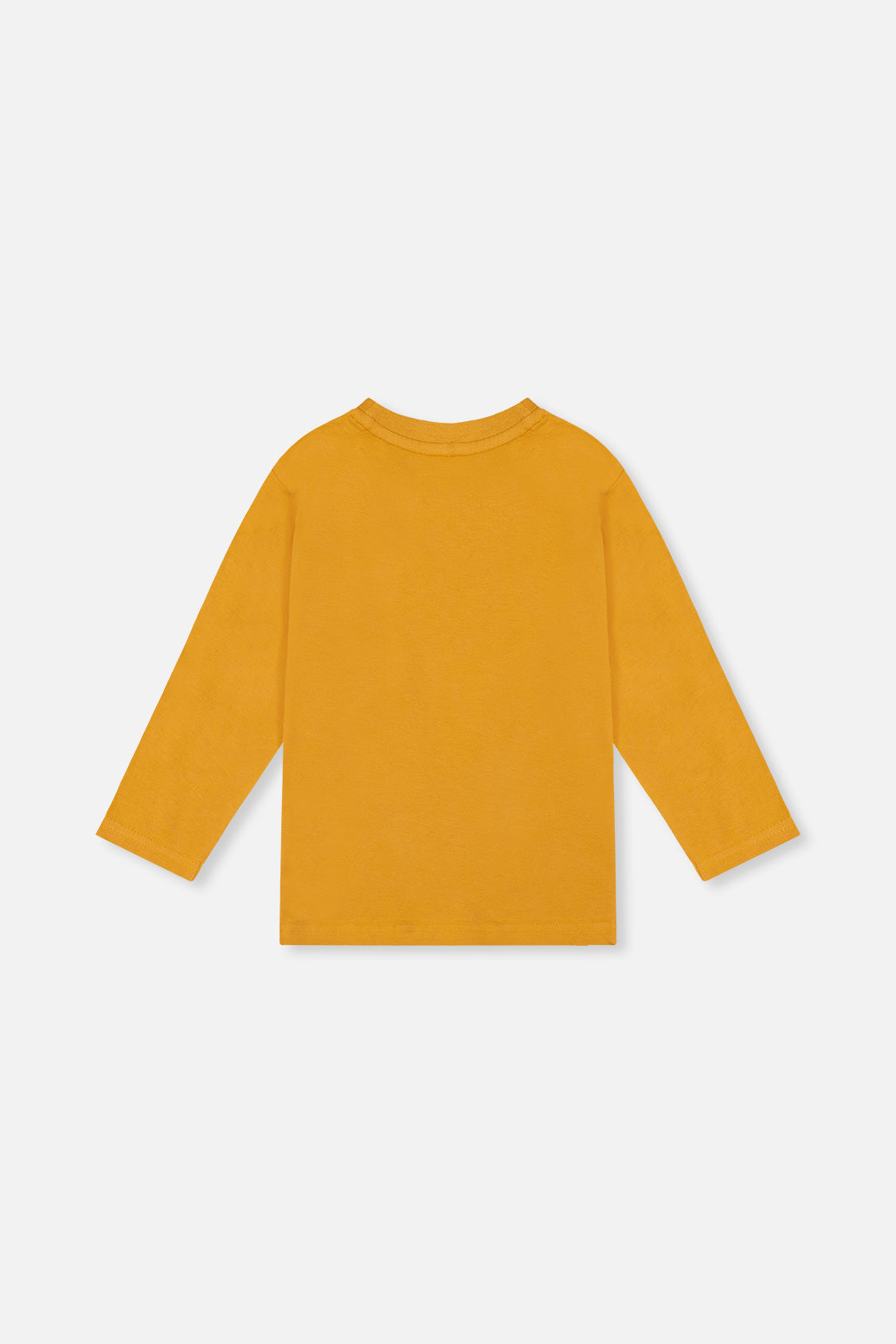 Long Sleeve Organic Cotton T-Shirt Mustard Yellow by Deux par Deux, back view