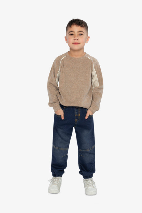 Brushed Jersey Top With Raglan Sleeves Taupe-4
