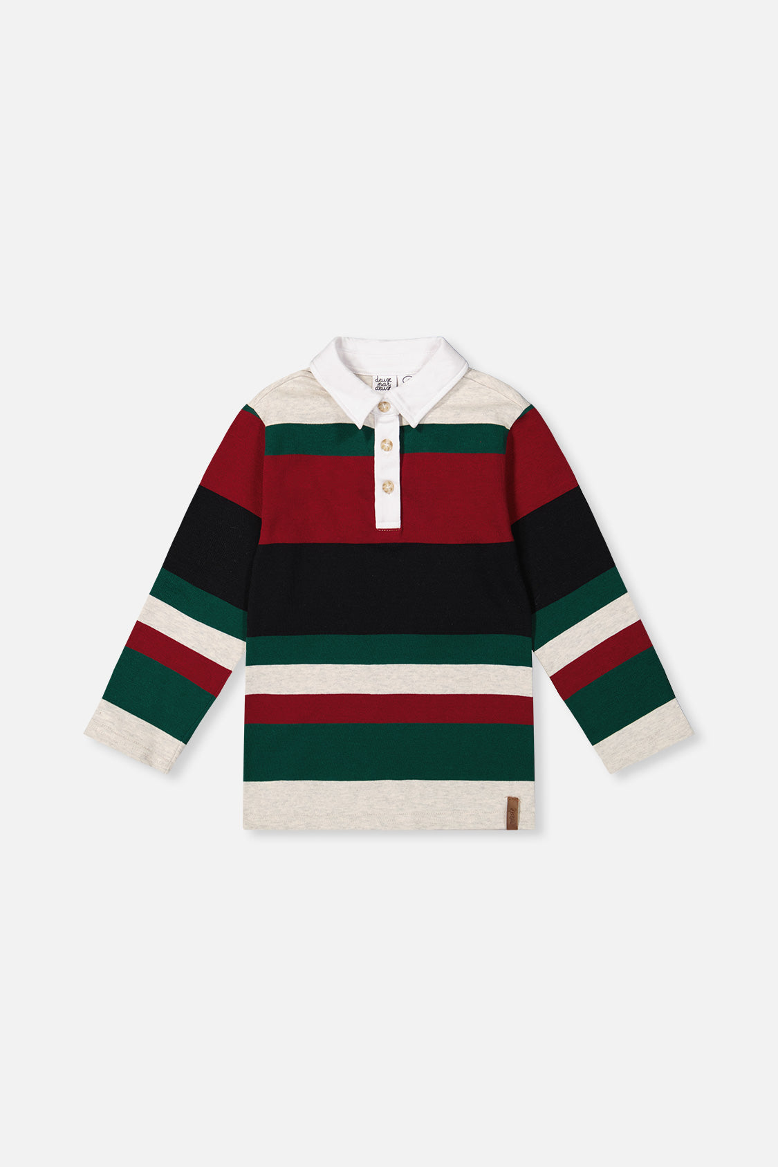 Polo Top Blue Striped Red, Green And Grey-0