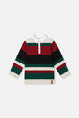 Polo Top Blue Striped Red, Green And Grey-0