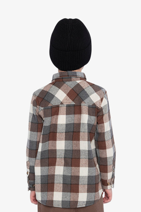 Flannel Shirt Grey And Beige Plaid-3