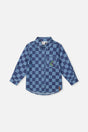 Chambray Shirt Blue Checkered Print-0