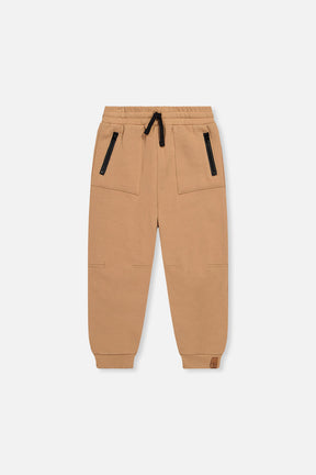 Fleece Sweatpants With Pockets Brown Tannin-0