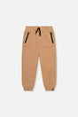 Fleece Sweatpants With Pockets Brown Tannin-0