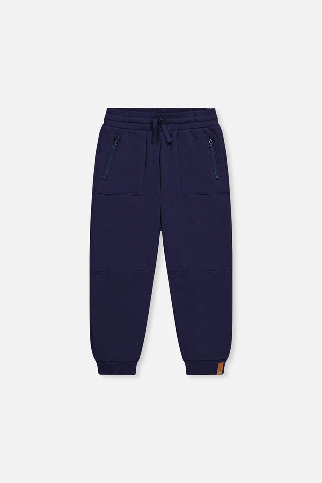 Fleece Sweatpants With Pockets Dark Blue-0