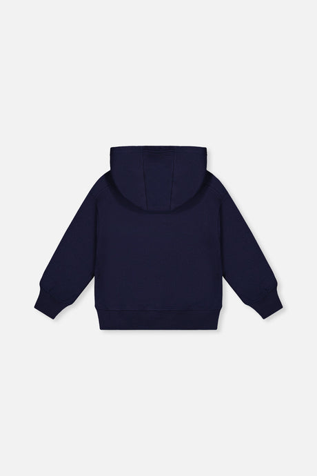 Fleece Hooded Sweatshirt Dark Blue-3