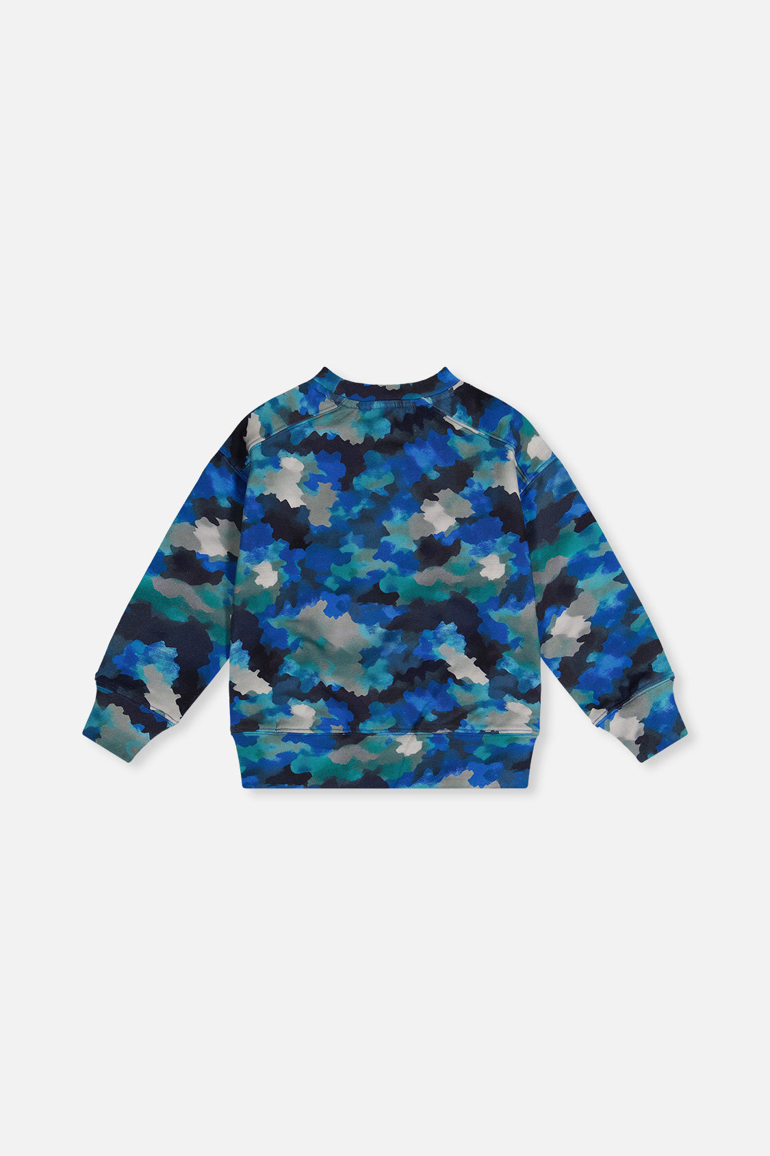 Deux par Deux Fleece Sweatshirt Blue And Grey Camouflage