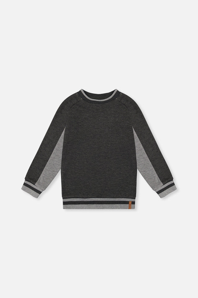 Flat Back Rib Sweatshirt Grey-0