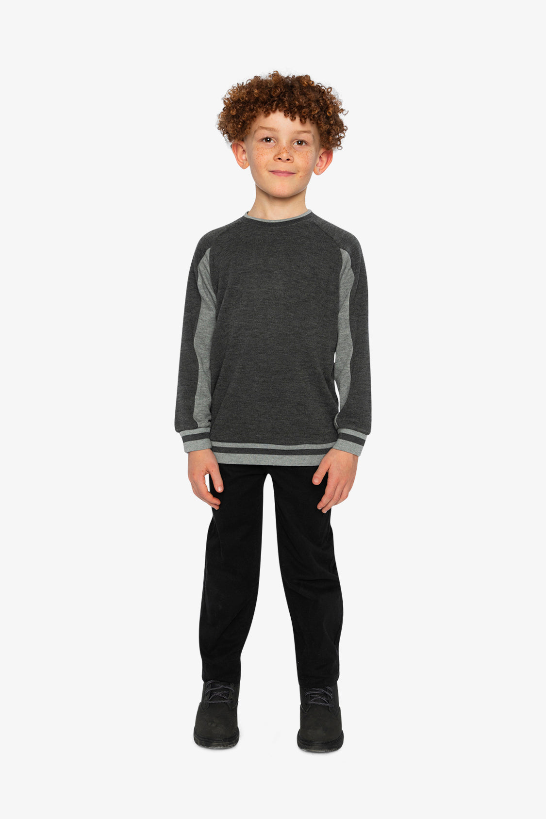 Flat Back Rib Sweatshirt Grey-4