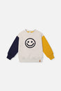 Fleece Sweatshirt Heather Grey, Yellow And Blue-0