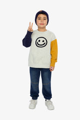 Fleece Sweatshirt Heather Grey, Yellow And Blue-4