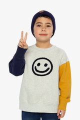 Fleece Sweatshirt Heather Grey, Yellow And Blue-1